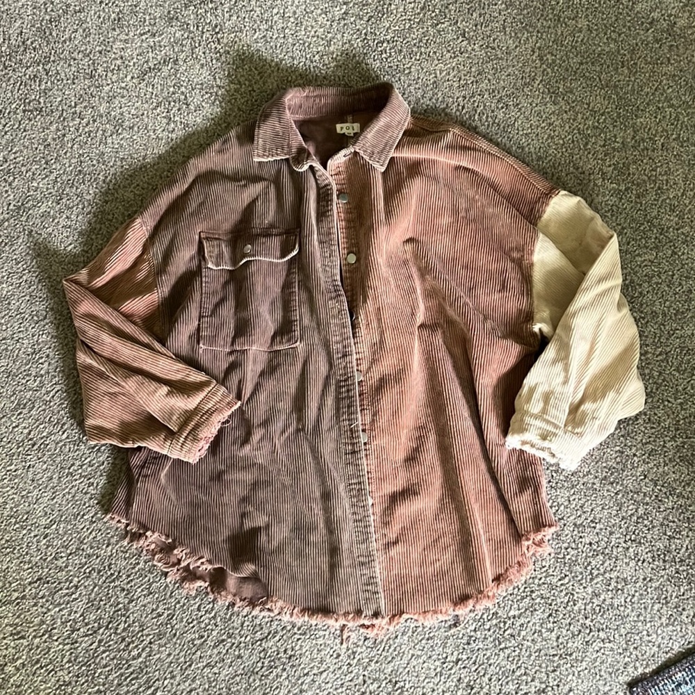 Oversized colorblock corduroy